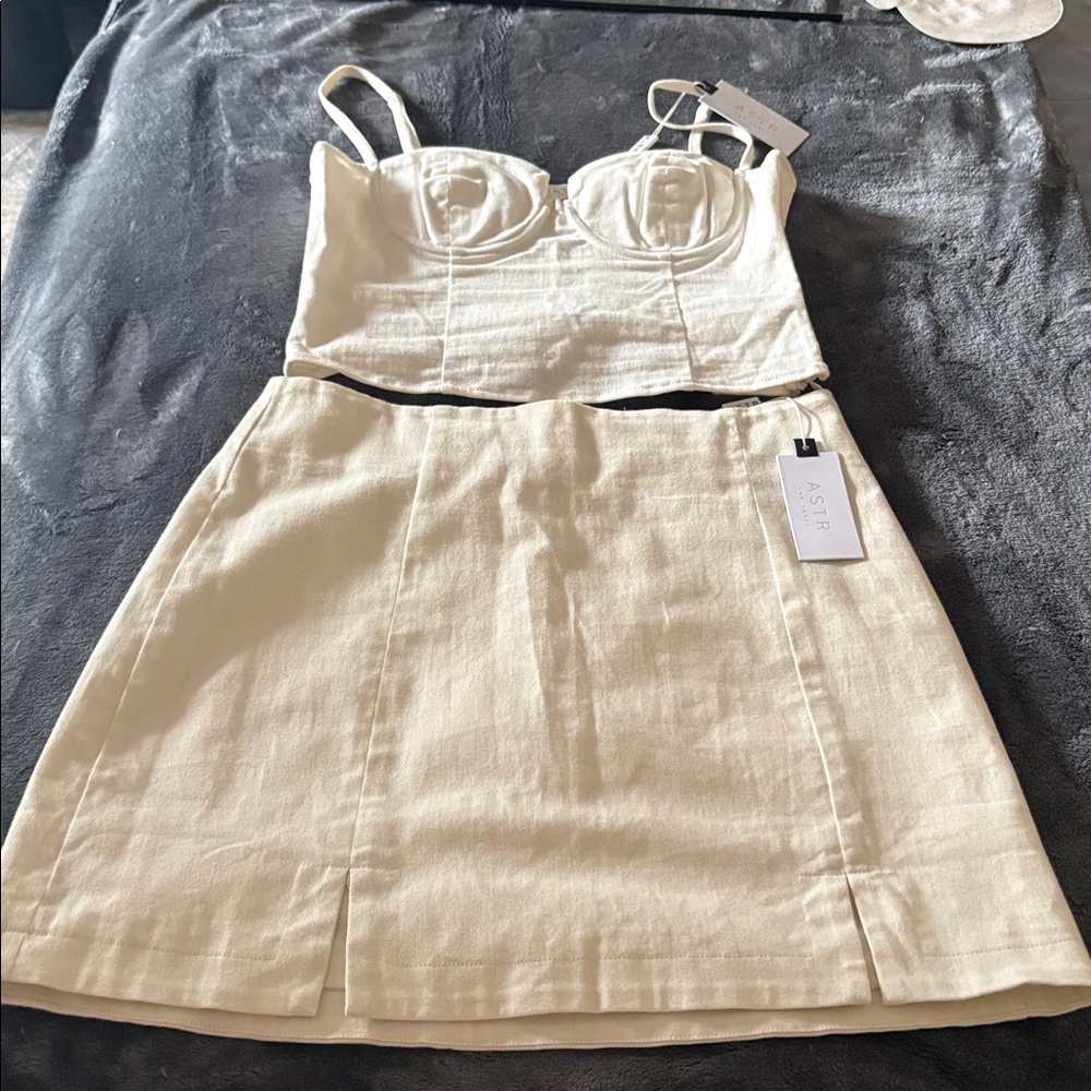 Astr White Bustier Top and bottom, M